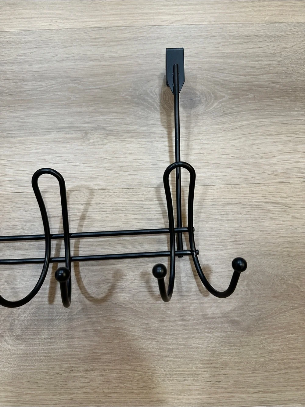 Over-the-Door 12-Hook Metal Wall Rack - Black